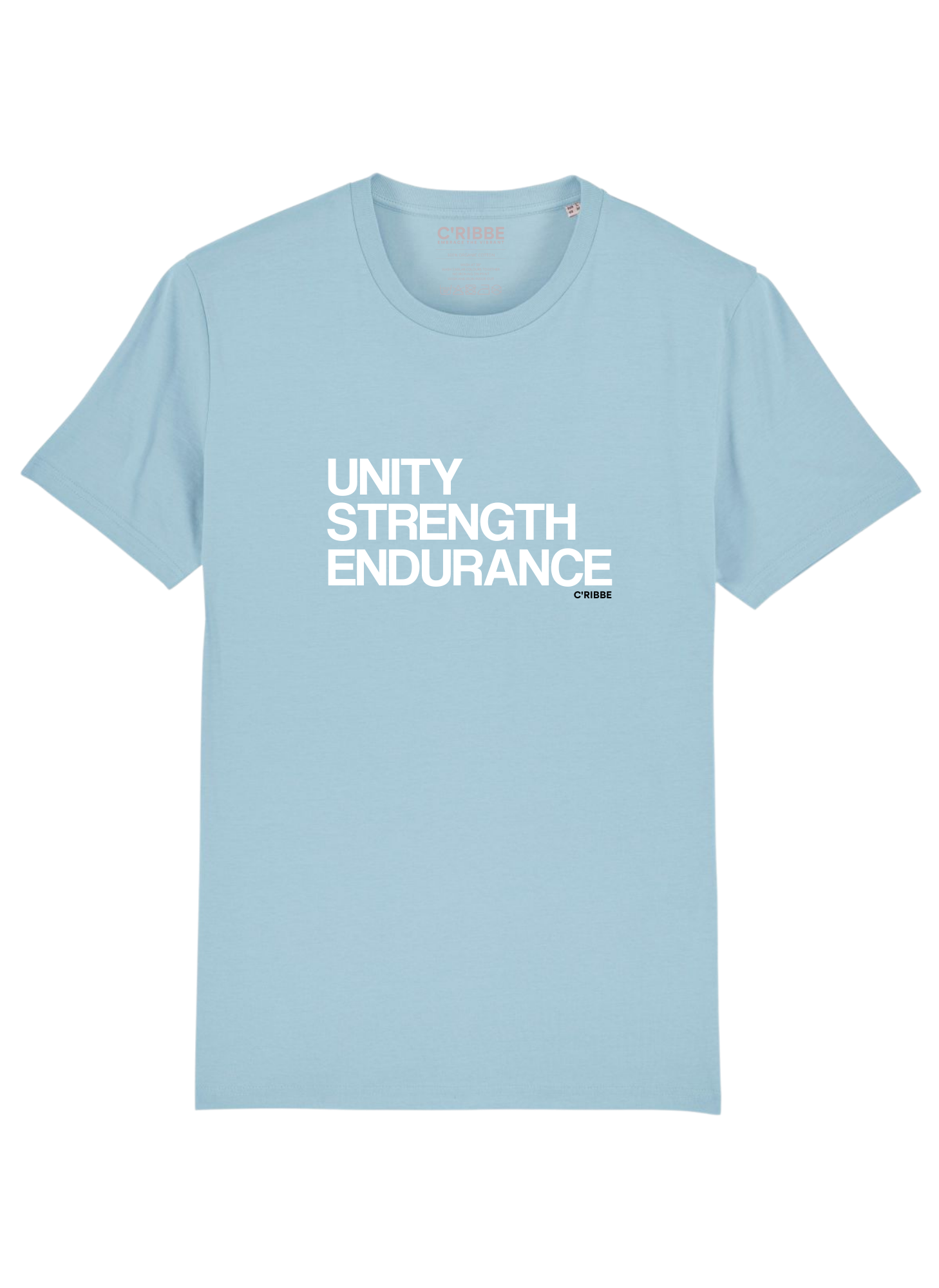 Unity Strength & Endurance Print Unsex Crew Neck T-Shirt, white
