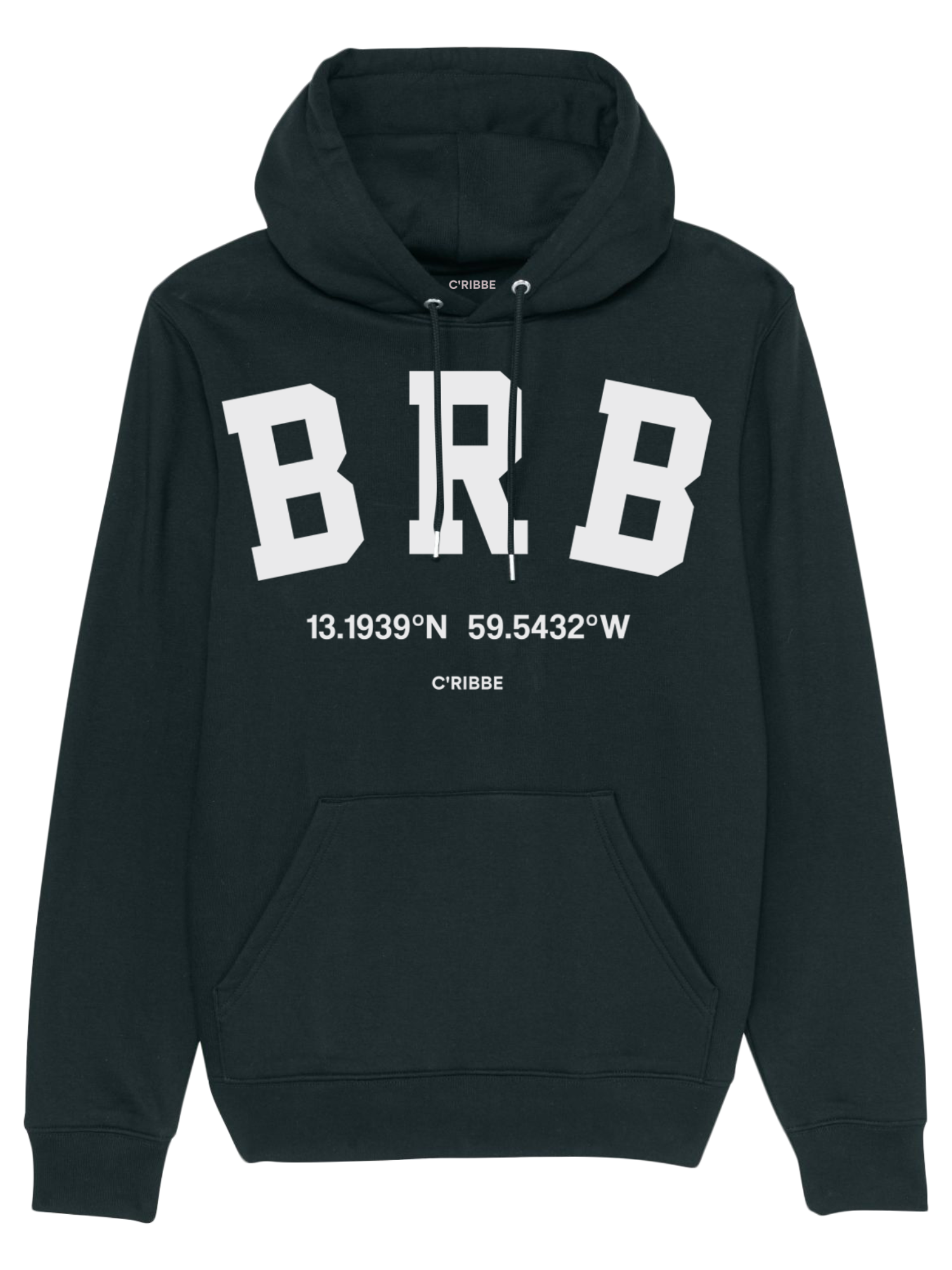 BARBADOS 'BRB' Print Sweatshirt Hoodie, Black