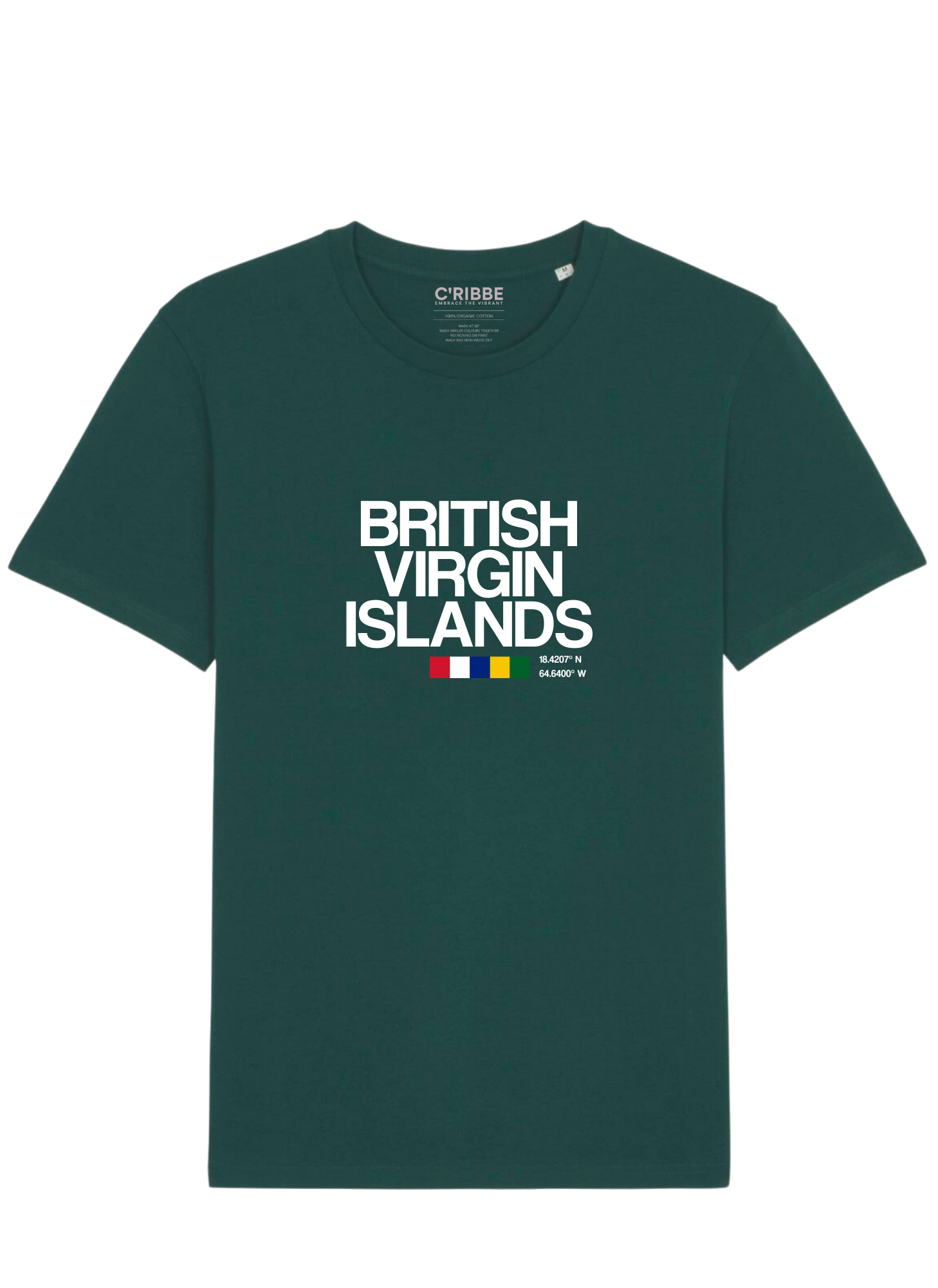 BRITISH VIRGIN ISLANDS Print Unisex T-Shirt, Glazed Green