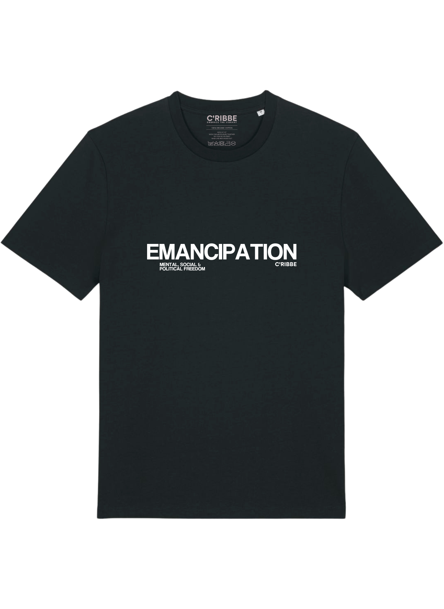 EMANCIPATION Unisex Crew Neck T-Shirt, Black