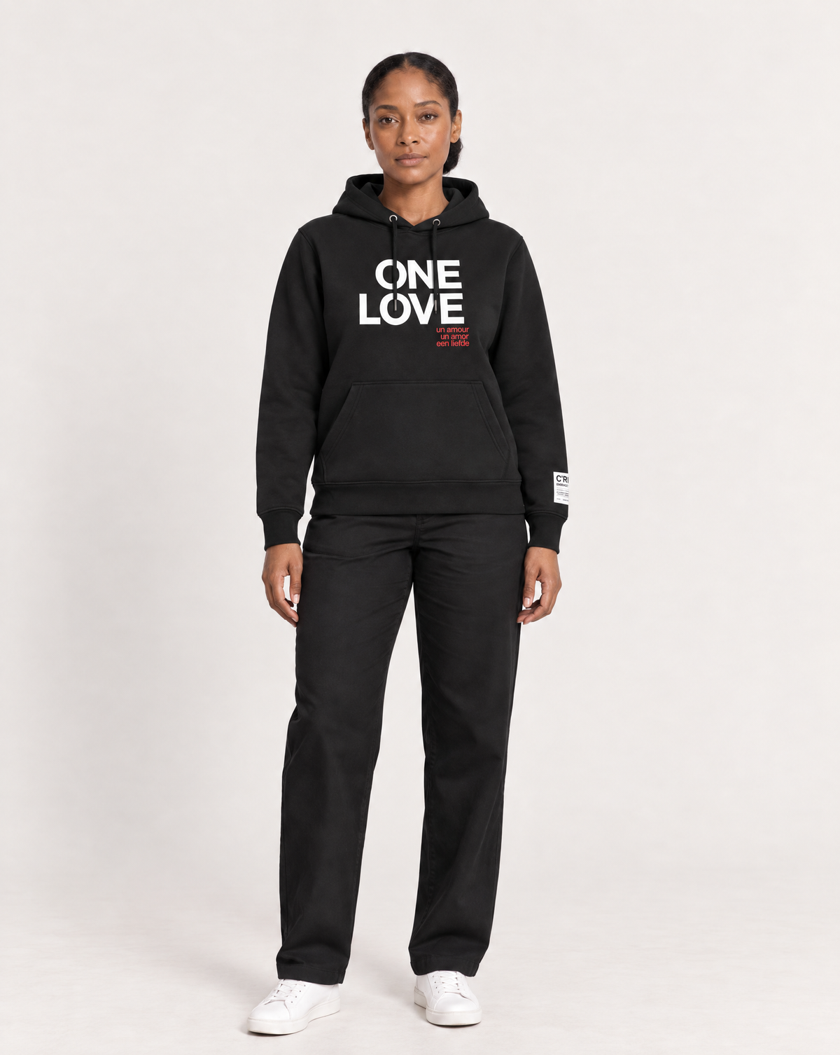 ONE LOVE ONE HEART Sweatshirt Hoodie - Black