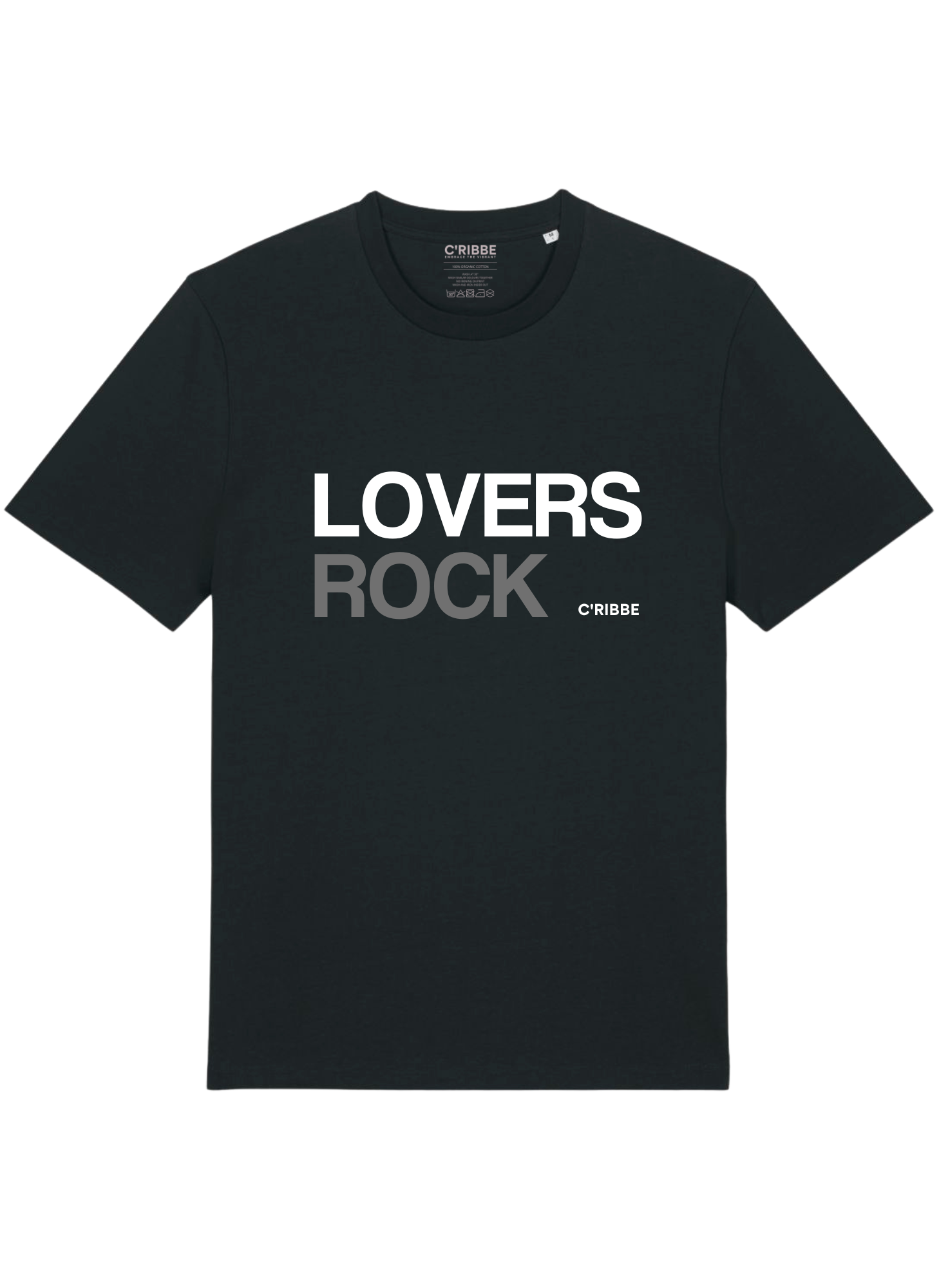 LOVERS ROCK Print Unisex Crew Neck T-Shirt, Black