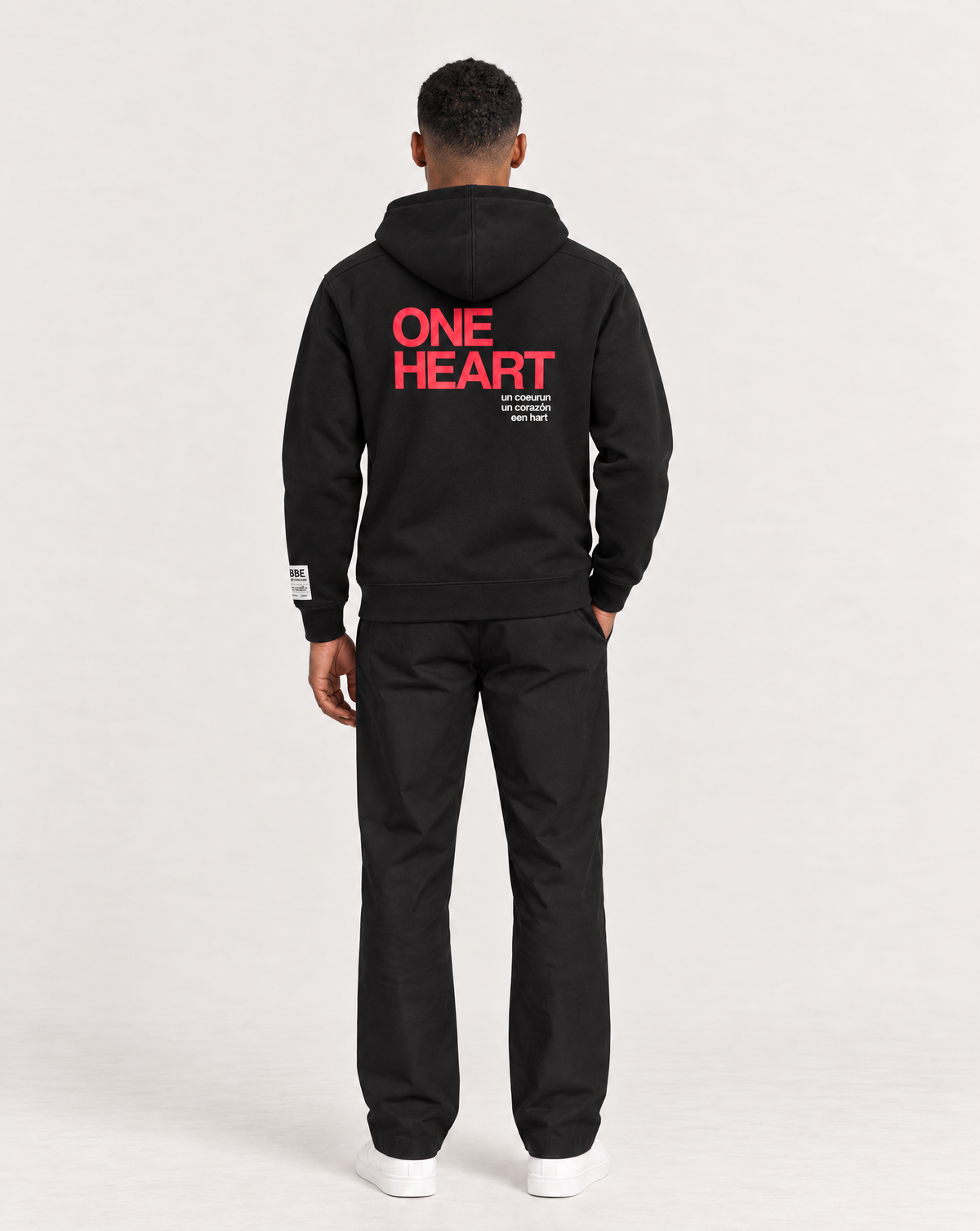 ONE LOVE ONE HEART Sweatshirt Hoodie - Black