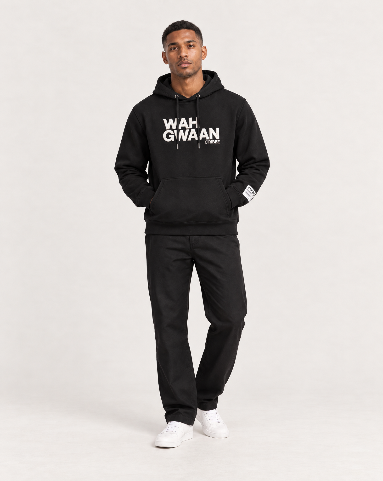 WAH GWAAN Embroidered Hoodie - Black