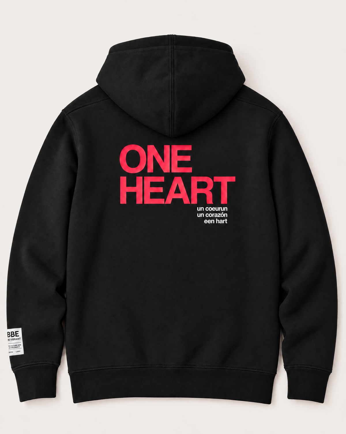 ONE LOVE ONE HEART Sweatshirt Hoodie - Black