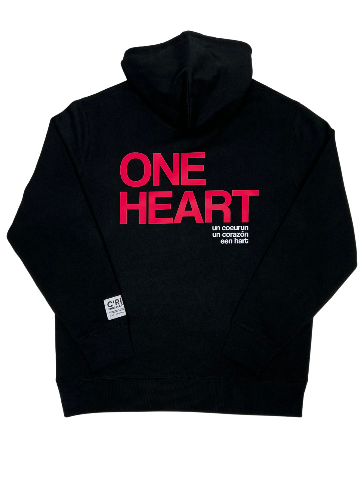 ONE LOVE ONE HEART Sweatshirt Hoodie, Black