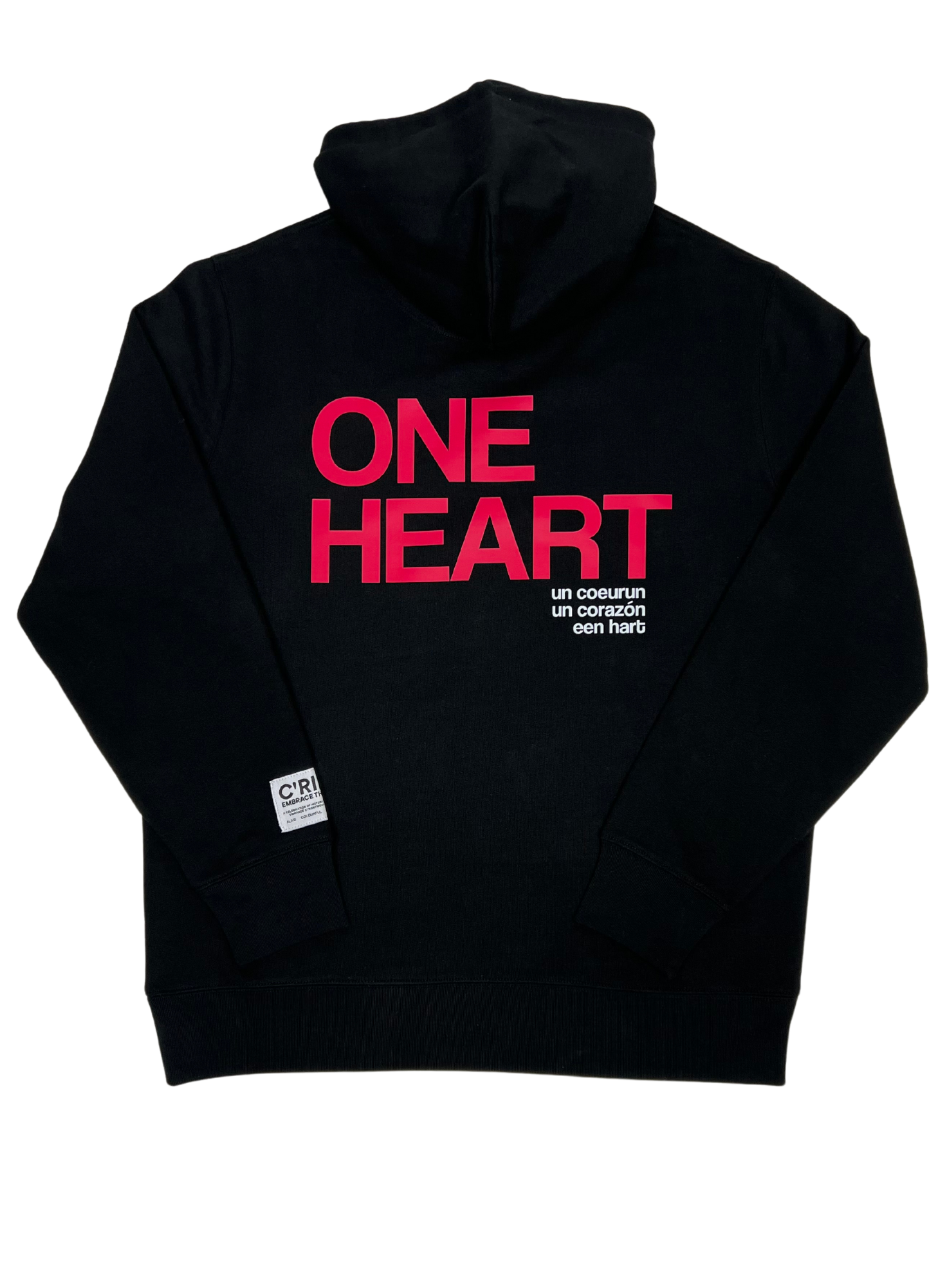 ONE LOVE ONE HEART Sweatshirt Hoodie, Black