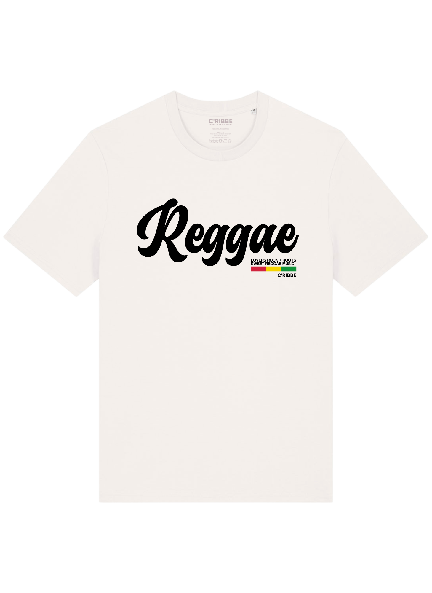 REGGAE Print Unisex Crew Neck T-Shirt, Off White