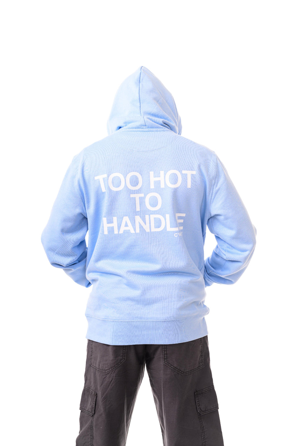 Light blue hoodie with red Scotch Bonnet graphic and 'C'RIBBE' branding on a white background