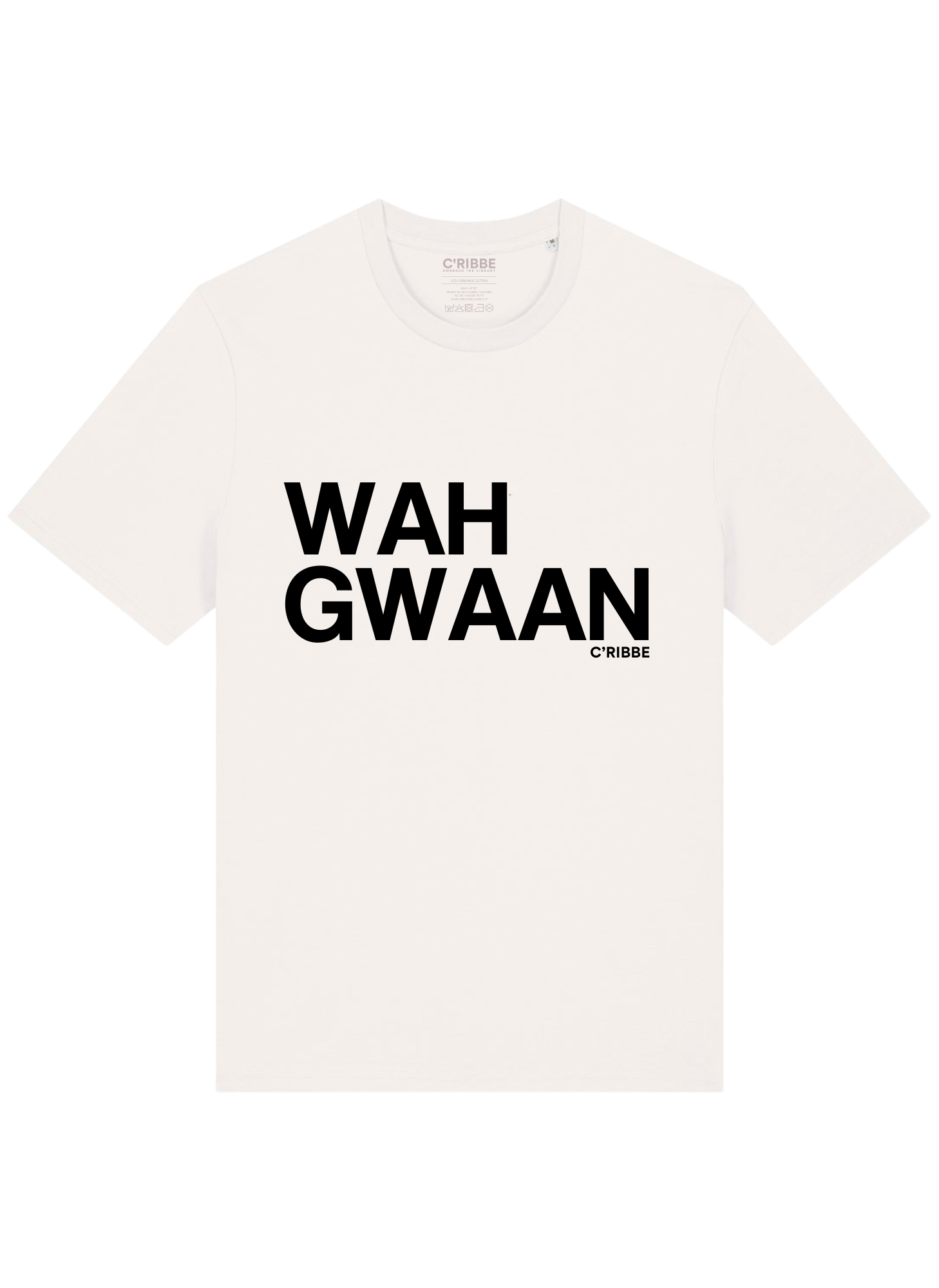 WAH GWAAN Print Unisex Crew Neck T-Shirt, Off White