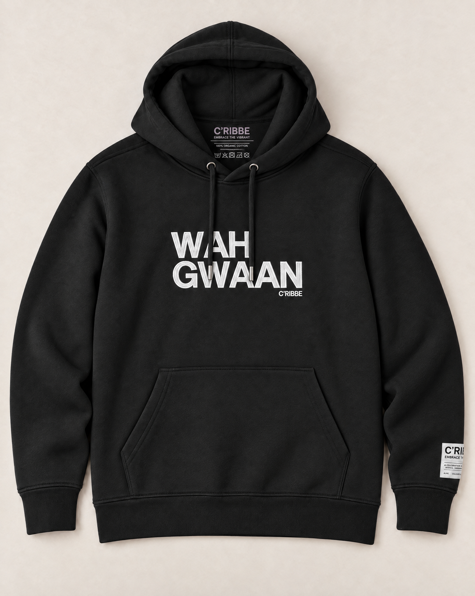 WAH GWAAN Embroidered Hoodie - Black