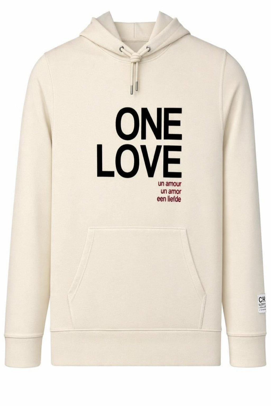 ONE LOVE ONE HEART Sweatshirt Hoodie - Natural