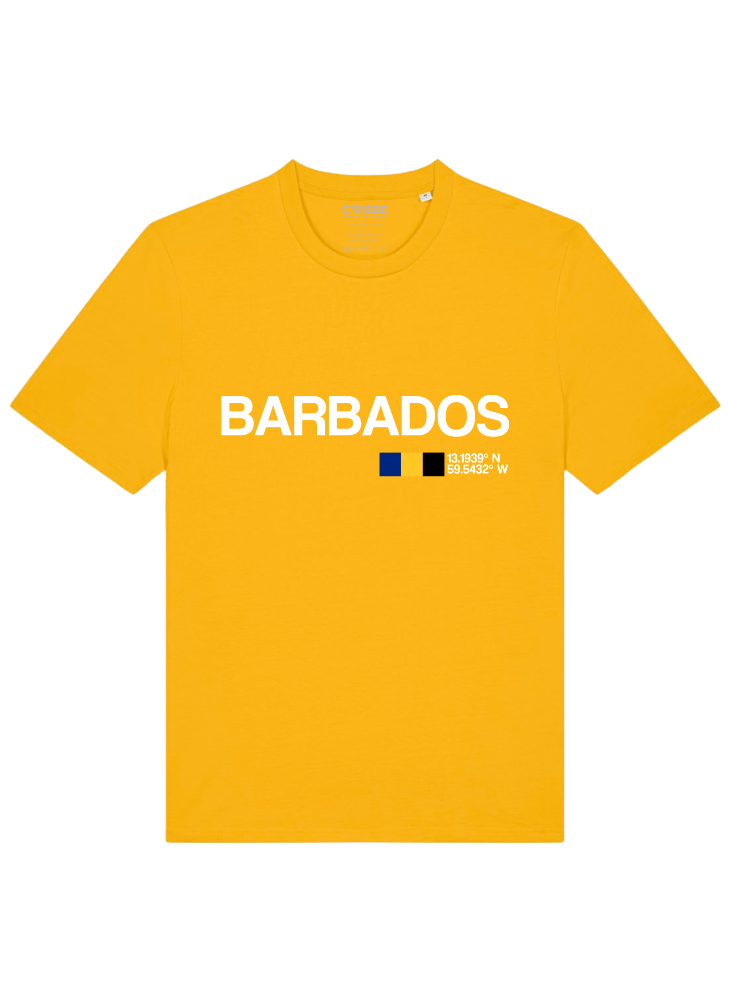 BARBADOS Print Unisex Crew Neck T-Shirt, Worker Blue