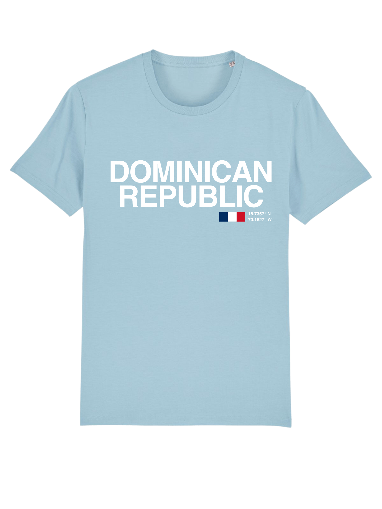 DOMINICAN REPUBLIC Print Unisex Crew Neck T-Shirt Sky Blue