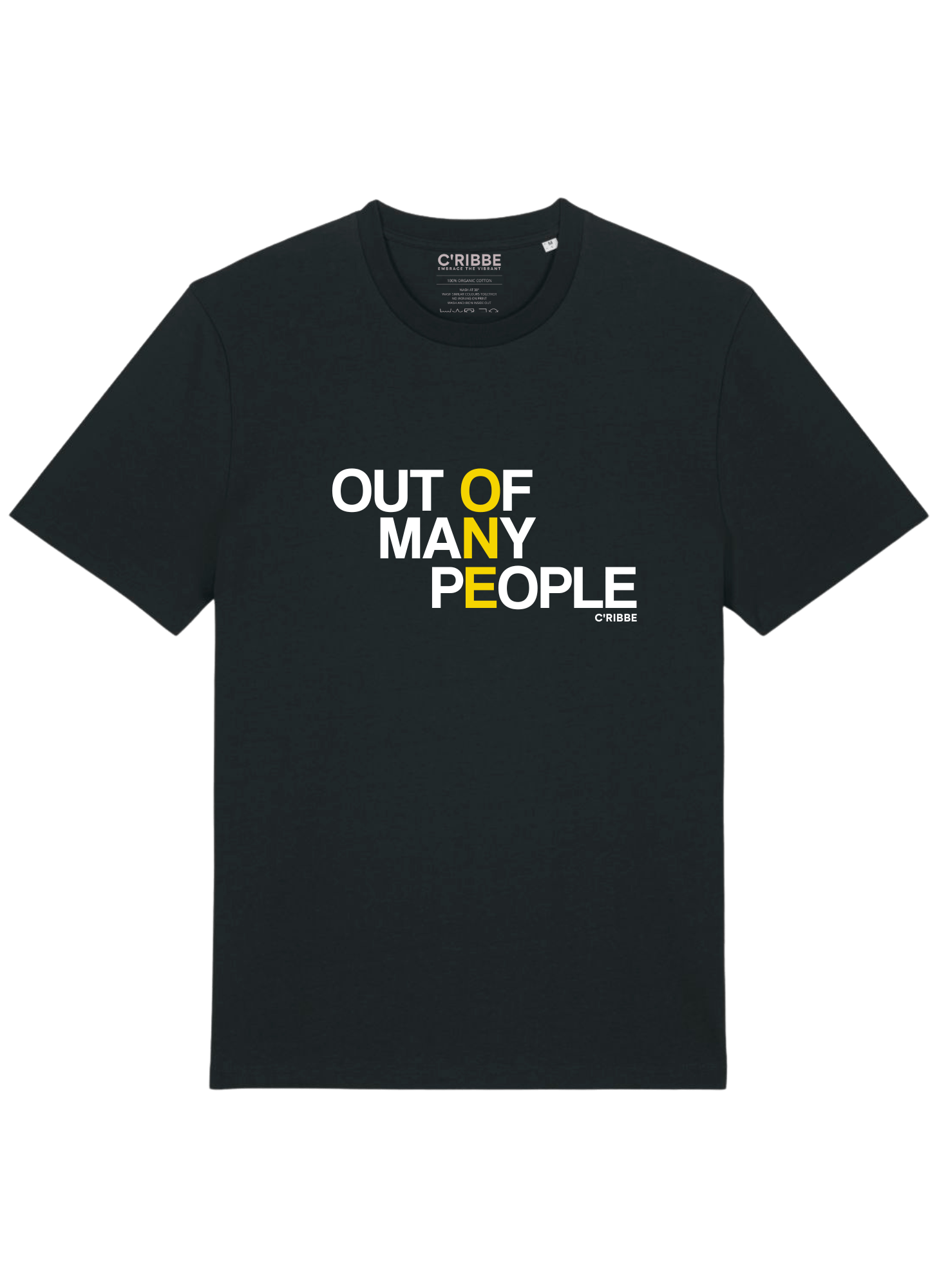 OUT OF MANY ONE PEOPLE Unisex Crew Neck T-Shirt, Black