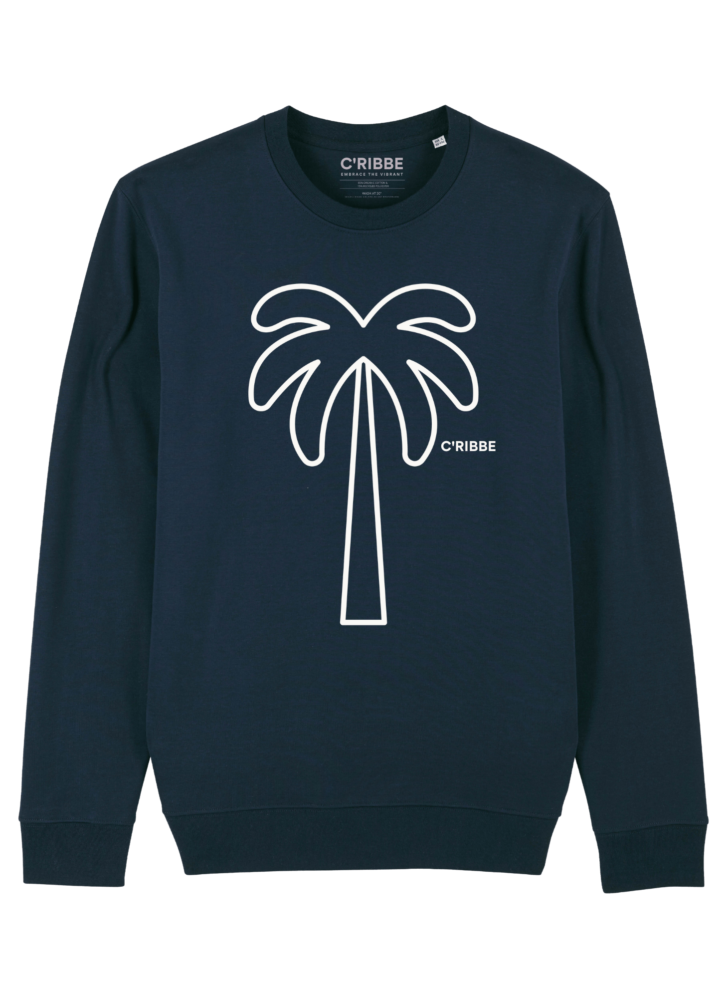 Tropical Paradise - Palm Tree Unisex Sweatshirt, French Navy