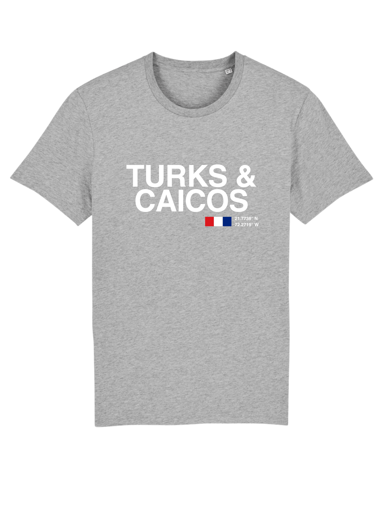 TURKS & CAICOS Print Unsex Crew Neck T-Shirt Hibiscus Rose