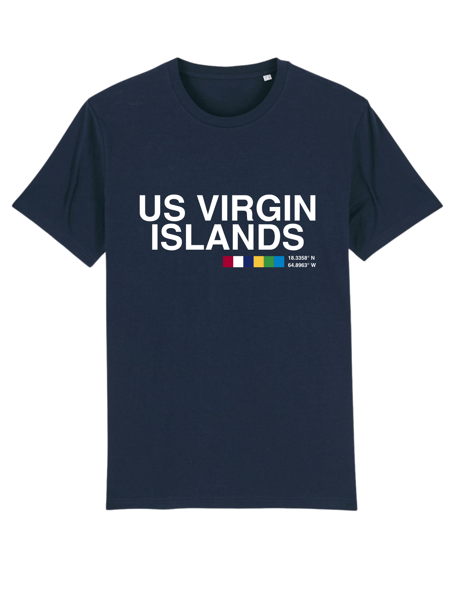US VIRGIN ISLANDS Print Unsex Crew Neck T-Shirt Dusty Mint