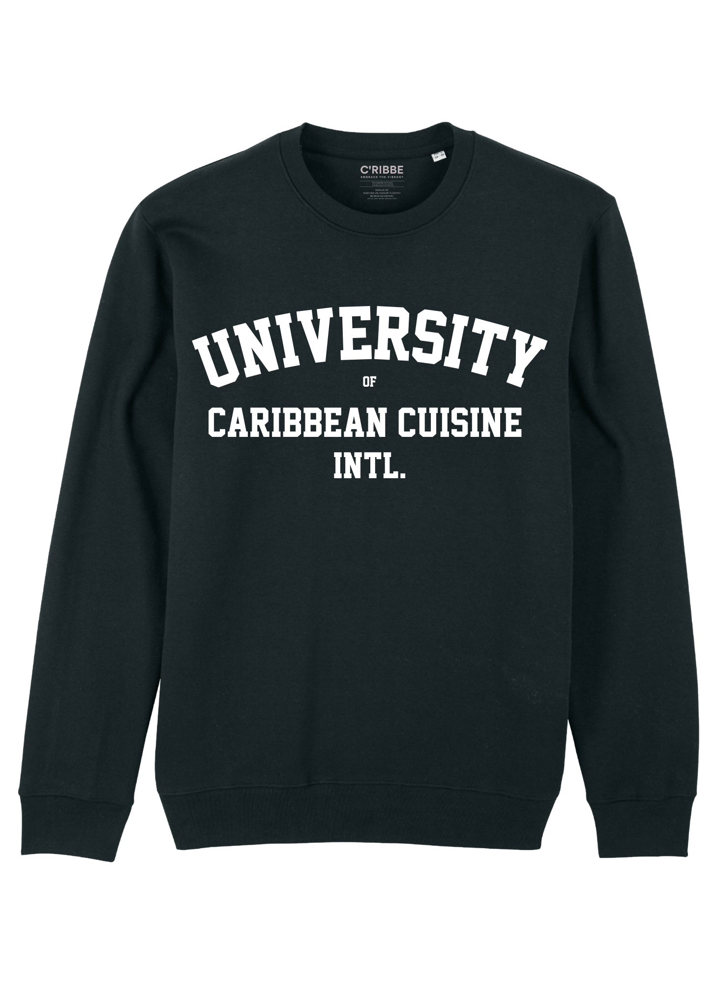 University of Caribbean Cuisine Intl. Unisex Crew Neck Sweatshirt, Black