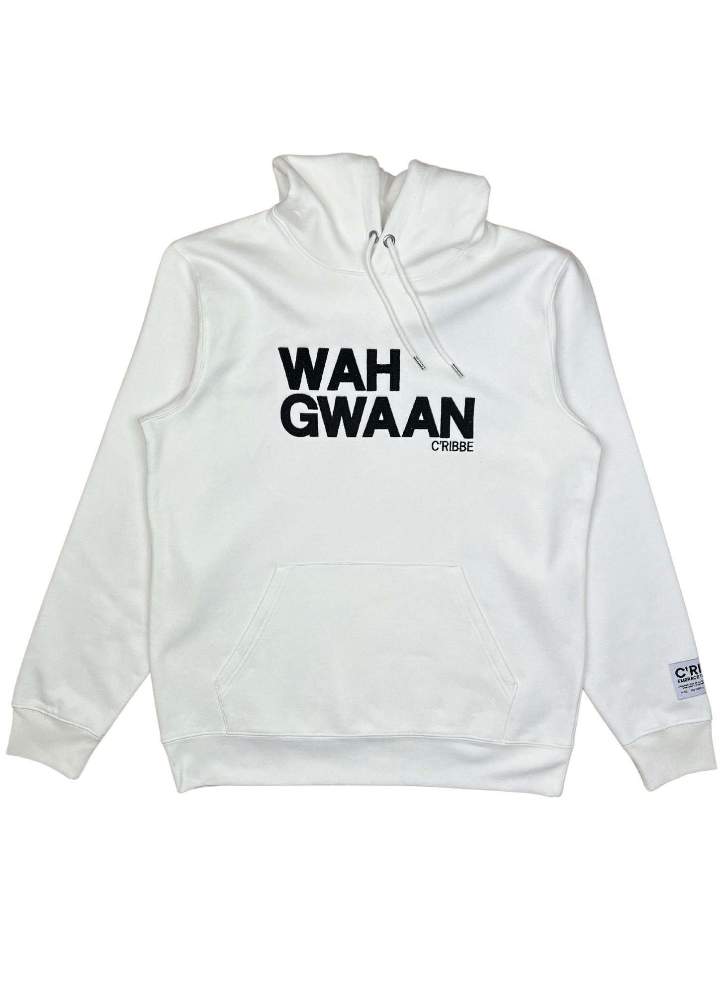 WAH GWAAN Embroidered Sweatshirt Hoodie, Off White